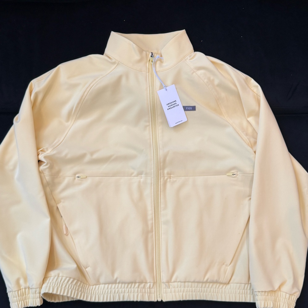 Butter Yellow FIGS Scrub Bomber Jacket